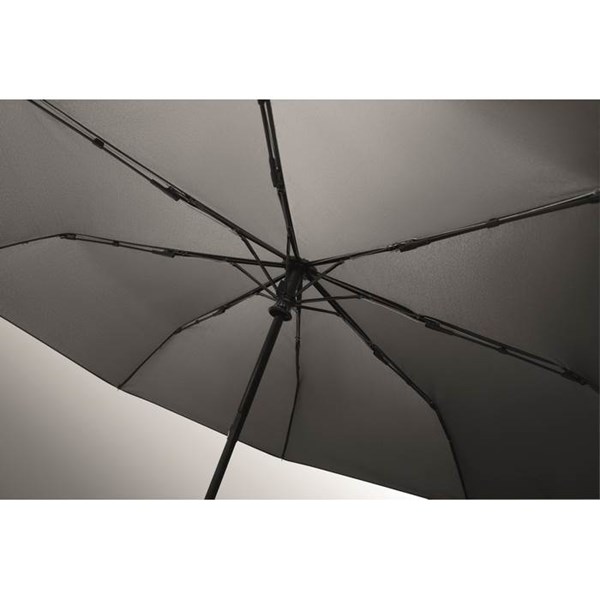 Obrázky: Šedý skládací větruodolný deštník, RPET, Obrázek 4