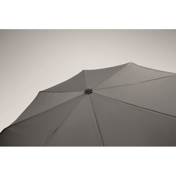 Obrázky: Šedý skládací větruodolný deštník, RPET, Obrázek 5