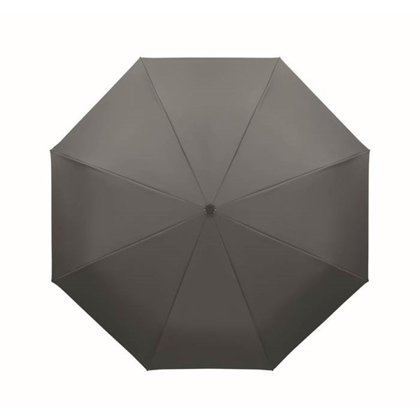 Obrázky: Šedý skládací větruodolný deštník, RPET, Obrázek 6