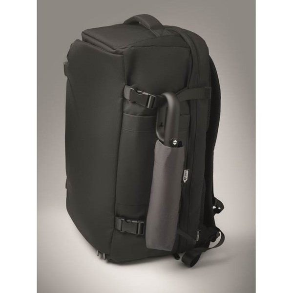 Obrázky: Šedý skládací větruodolný deštník, RPET, Obrázek 8