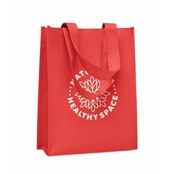 Obrázky: Malá dárková taška z netkané RPET textilie,červená, Obrázek 4