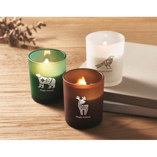 Obrázky: Skleněná svíčka z rostlinného vosku 80g, hnědá, Obrázek 5