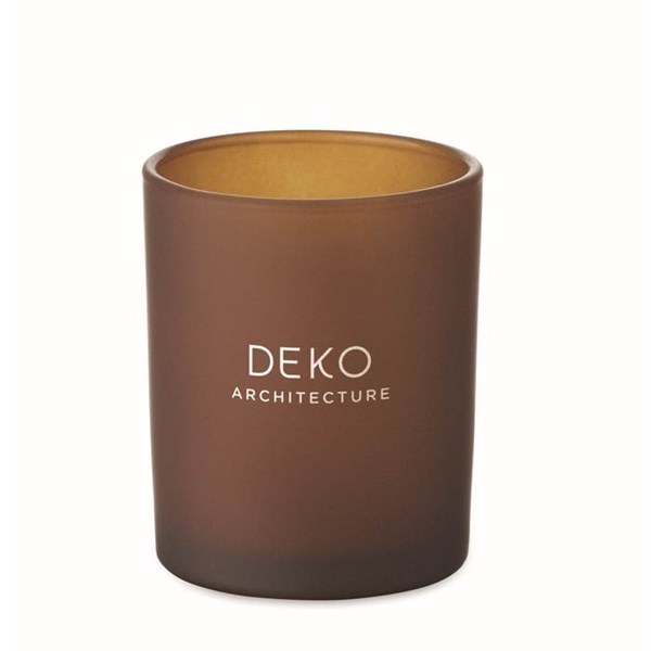 Obrázky: Skleněná svíčka z rostlinného vosku 80g, hnědá, Obrázek 9