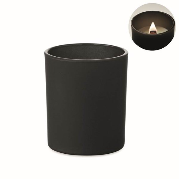 Obrázky: Skleněná svíčka z rostlinného vosku 80g, černá