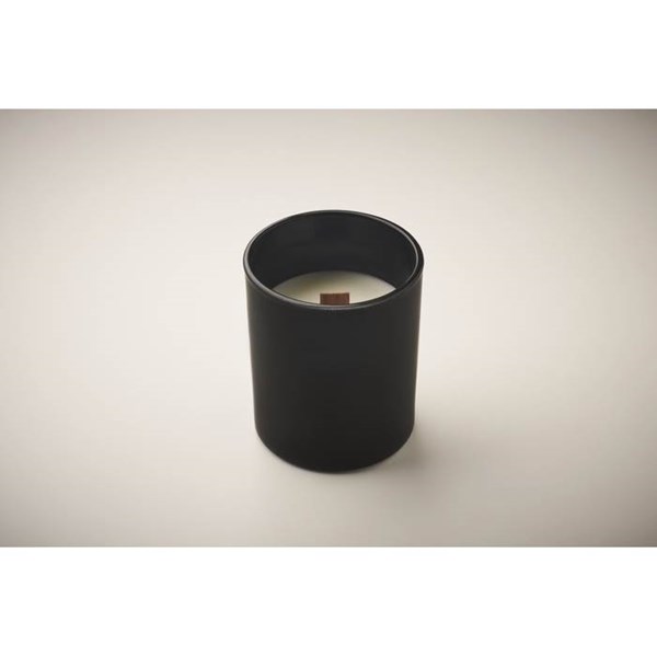 Obrázky: Skleněná svíčka z rostlinného vosku 80g, černá, Obrázek 2