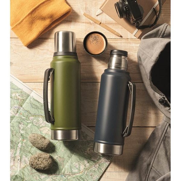 Obrázky: Dvoustěnná láhev 1L z recyklované oceli, zelená, Obrázek 6