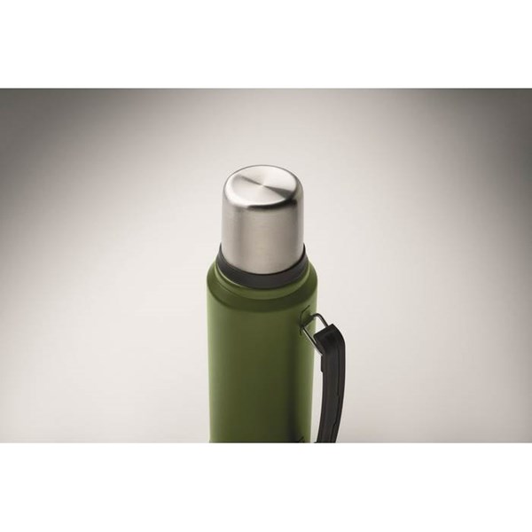 Obrázky: Dvoustěnná láhev 1L z recyklované oceli, zelená, Obrázek 8