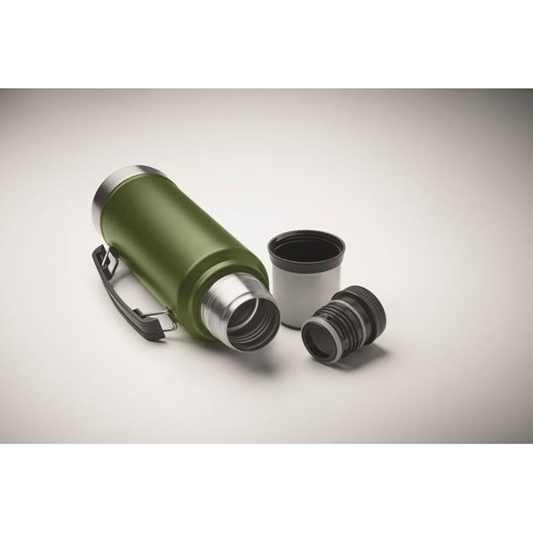 Obrázky: Dvoustěnná láhev 1L z recyklované oceli, zelená, Obrázek 9