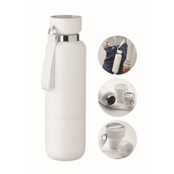 Obrázky: Dvoustěnná láhev 500ml s poutkem, bílá