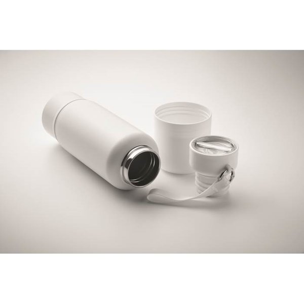 Obrázky: Dvoustěnná láhev 500ml s poutkem, bílá, Obrázek 4