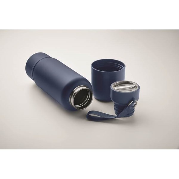 Obrázky: Dvoustěnná láhev 500ml s poutkem, modrá, Obrázek 4