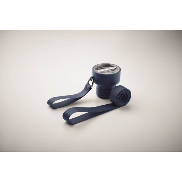 Obrázky: Dvoustěnná láhev 500ml s poutkem, modrá, Obrázek 5