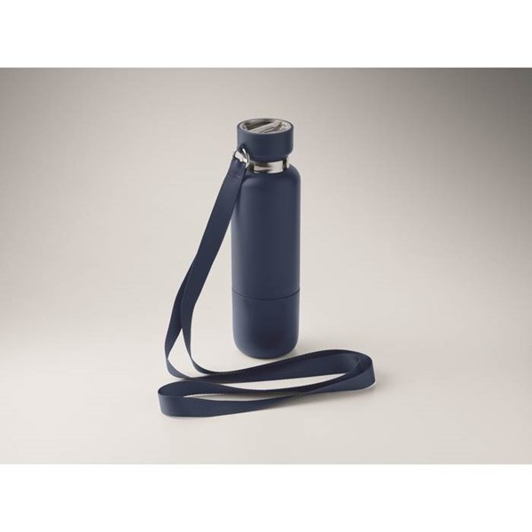 Obrázky: Dvoustěnná láhev 500ml s poutkem, modrá, Obrázek 6