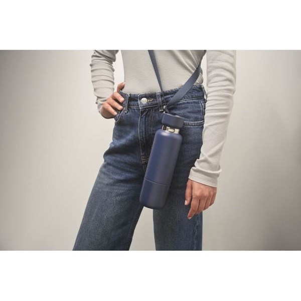 Obrázky: Dvoustěnná láhev 500ml s poutkem, modrá, Obrázek 9