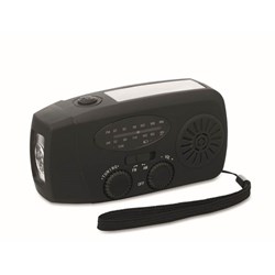 Obrázky: Přenosné rádio s LED svítilnou, černá