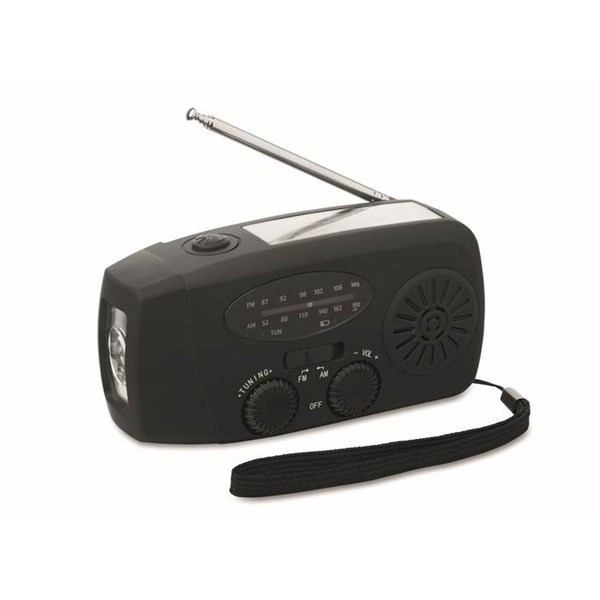 Obrázky: Přenosné rádio s LED svítilnou, černá, Obrázek 2