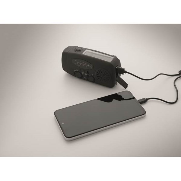 Obrázky: Přenosné rádio s LED svítilnou, černá, Obrázek 8
