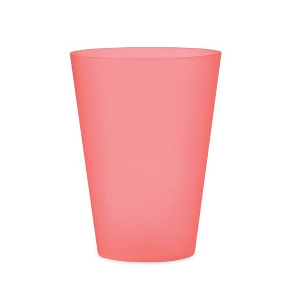 Obrázky: Červený kelímek 300ml z mat. PP pro opak. použití