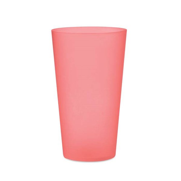 Obrázky: Červený kelímek 500ml z mat. PP pro opak. použití