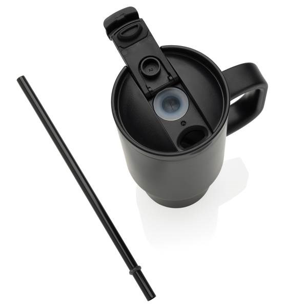 Obrázky: Černý termohrnek s brčkem z recyklované oceli, Obrázek 4