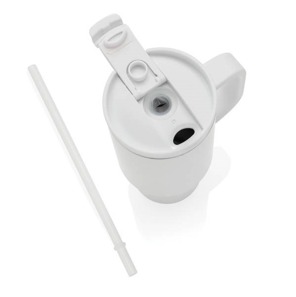 Obrázky: Bílý termohrnek s brčkem z recyklované oceli, Obrázek 4