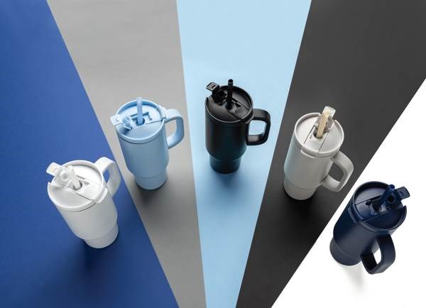 Obrázky: Bílý termohrnek s brčkem z recyklované oceli, Obrázek 7