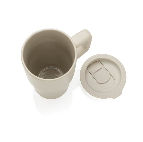 Obrázky: Keramický hrnek 490ml s rukojetí, béžová, Obrázek 2