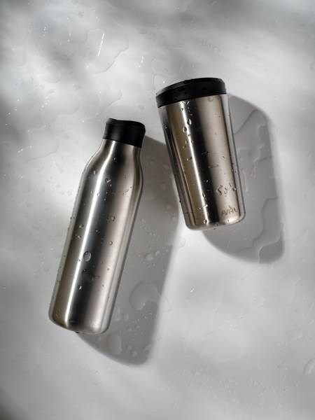 Obrázky: Stříbrná láhev na vodu 600ml z recykl. nerez oceli, Obrázek 12