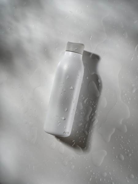 Obrázky: Bílá láhev na vodu 600ml z recykl. nerez oceli, Obrázek 12
