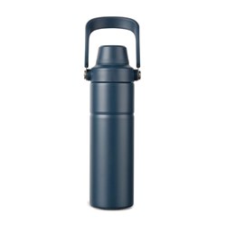 Obrázky: Termoska s držadlem 600 ml z recykl. oceli, modrá