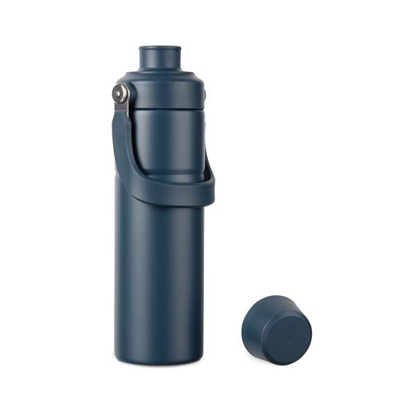 Obrázky: Termoska s držadlem 600 ml z recykl. oceli, modrá, Obrázek 4