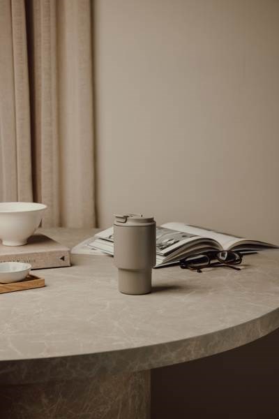 Obrázky: Termohrnek 350 ml recykl. nerez, béžová, Obrázek 6