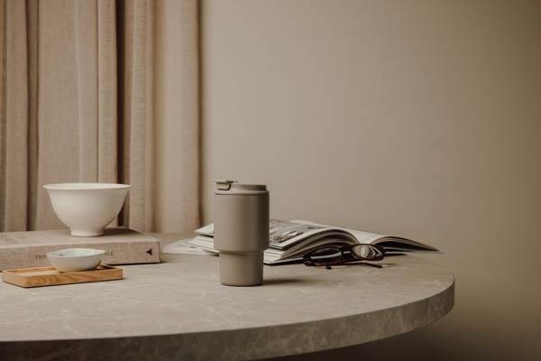 Obrázky: Termohrnek 350 ml recykl. nerez, béžová, Obrázek 7