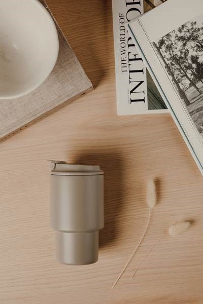 Obrázky: Termohrnek 350 ml recykl. nerez, béžová, Obrázek 12