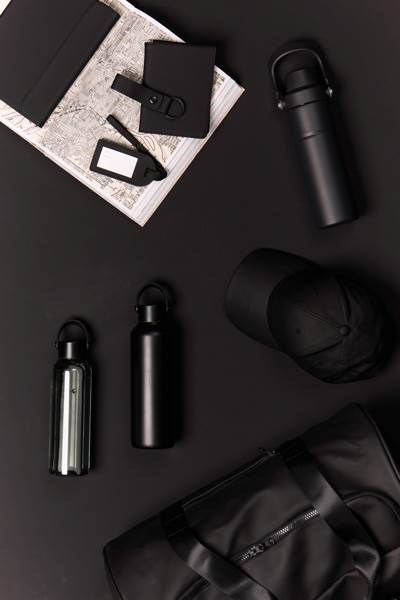 Obrázky: Transparentní černá láhev na vodu z RPET 550 ml, Obrázek 10