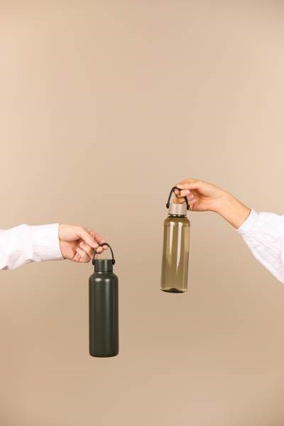 Obrázky: Transparentní béžová láhev na vodu z RPET 550 ml, Obrázek 10