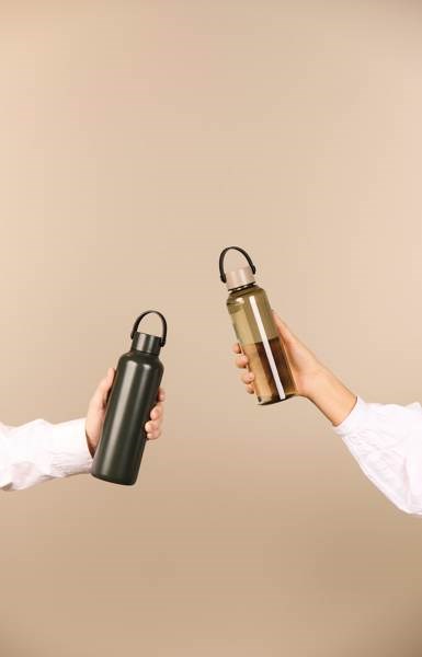 Obrázky: Transparentní béžová láhev na vodu z RPET 550 ml, Obrázek 11