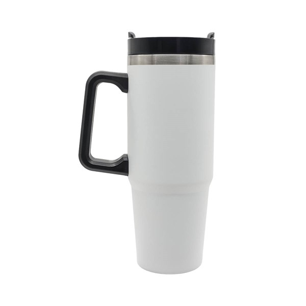 Obrázky: Bílý nerezový termohrnek 900 ml s brčkem, Obrázek 3