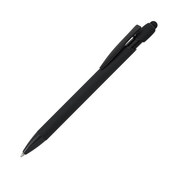 Obrázky: Černé pogum. hliník. pero s černými doplň.+stylus