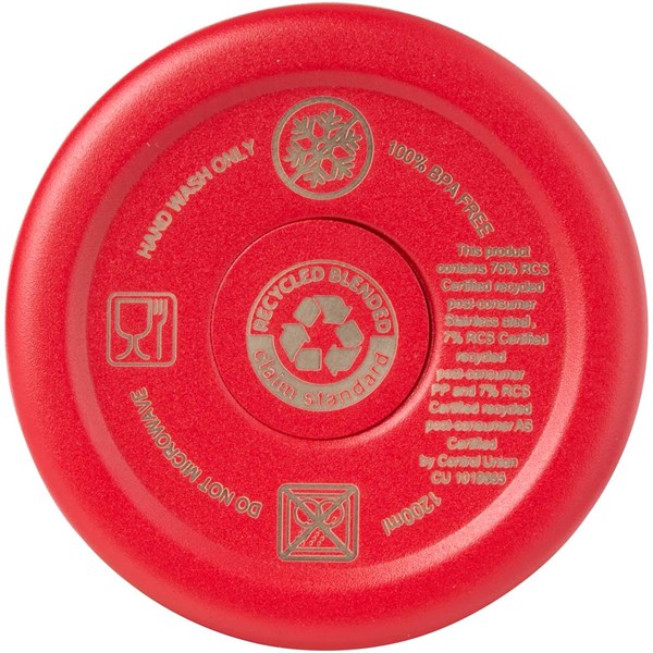 Obrázky: Červený 1200ml RCS měděný vakuov. hrnek s brčkem, Obrázek 4