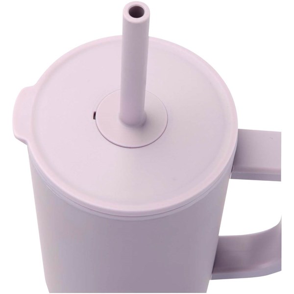 Obrázky: Termohrnek 900ml nerez/plast, sil.brčko, šeříková, Obrázek 2