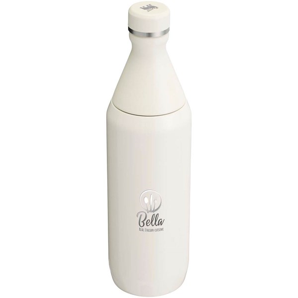 Obrázky: Láhev na vodu 600 ml, dvoudílné víko, krémová, Obrázek 4