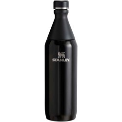 Obrázky: Láhev na vodu 600 ml, dvoudílné víko, černá lesk