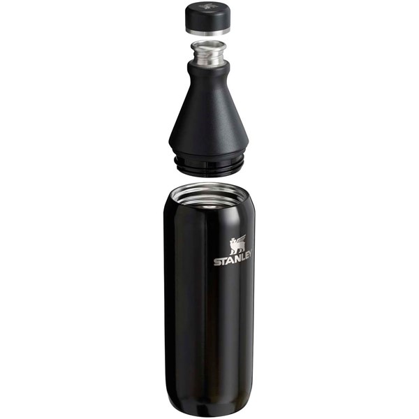 Obrázky: Láhev na vodu 600 ml, dvoudílné víko, černá lesk, Obrázek 2