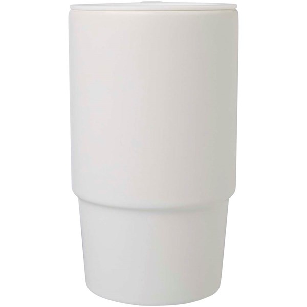 Obrázky: Bílý keramický hrnek 450 ml s plastovým víkem, Obrázek 5
