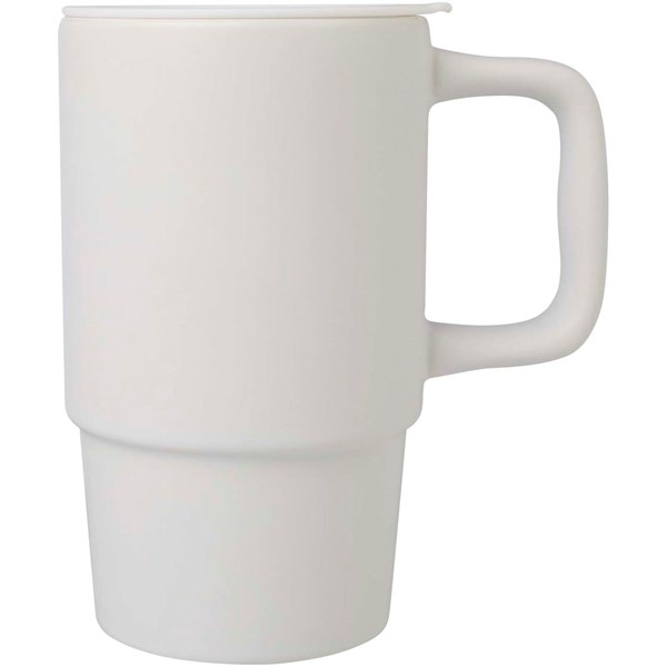 Obrázky: Bílý keramický hrnek 450 ml s plastovým víkem, Obrázek 7