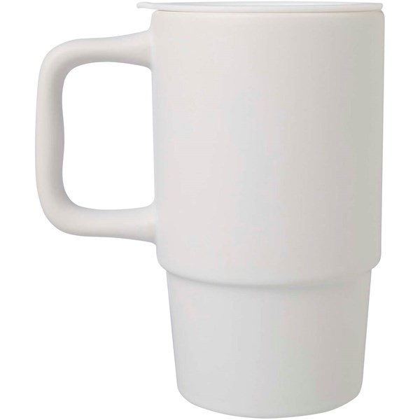 Obrázky: Bílý keramický hrnek 450 ml s plastovým víkem, Obrázek 8