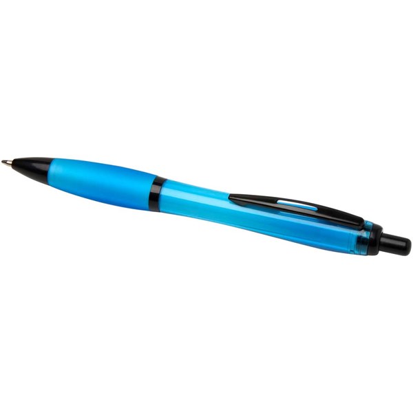 Obrázky: Tyrkysové kul. pero z rec.plastu,černé doplňky, ČN, Obrázek 3