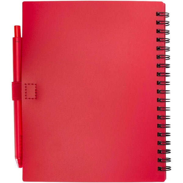 Obrázky: Červená sada zápisníku 14x17,8cm a plast. pera s MN, Obrázek 2