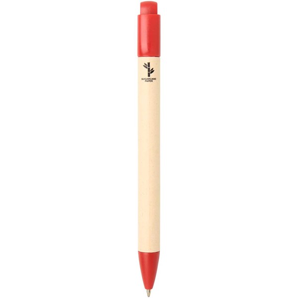 Obrázky: Kulič. pero z třtinového papíru a ABS, červené, Obrázek 2